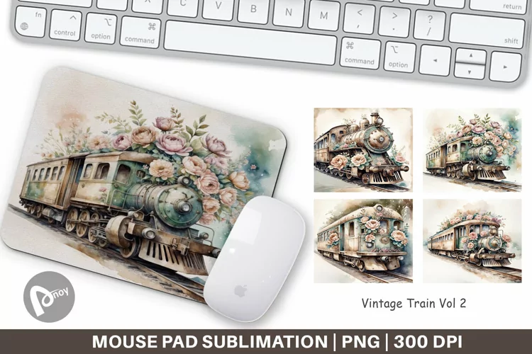 Mouse Pad Vintage Train