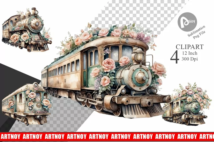 Vintage Train Clipart