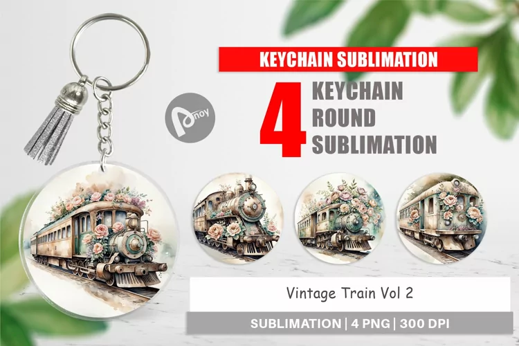 Keychain Vintage Train