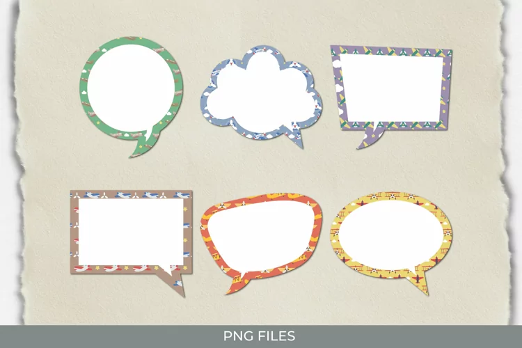 Vintage Travel Airplane Speech Bubble
