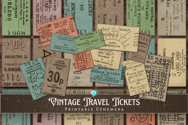 Vintage Travel Ticket Printable Ephemera