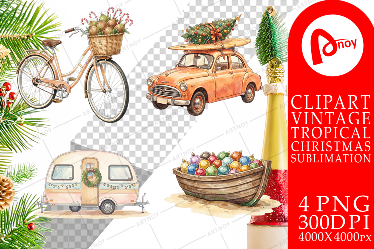 Tropical Christmas Vehicle Sublimation