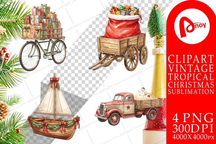 Tropical Christmas Vehicle Sublimation