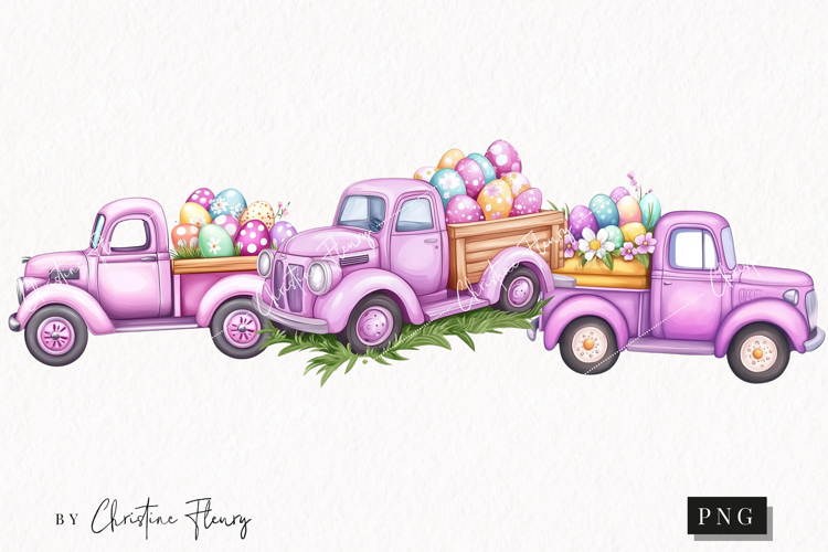 Pastel Easter Trucks | Easter PNG