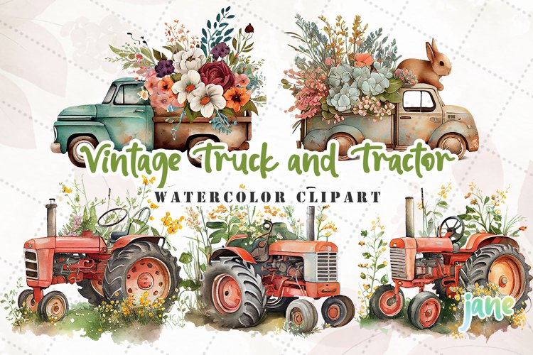 Vintage Truck Clipart Image 24