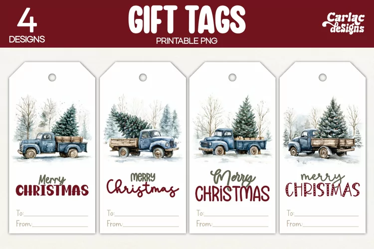 Christmas Gift Tags, Merry Christmas Printable Tags