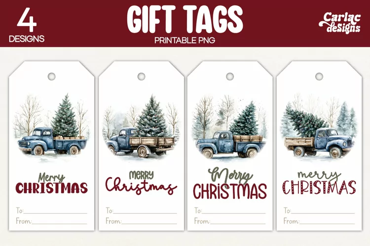 Christmas Gift Tags, Merry Christmas Printable Tags