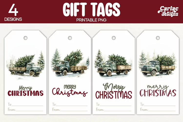 Christmas Gift Tags, Merry Christmas Printable Tags