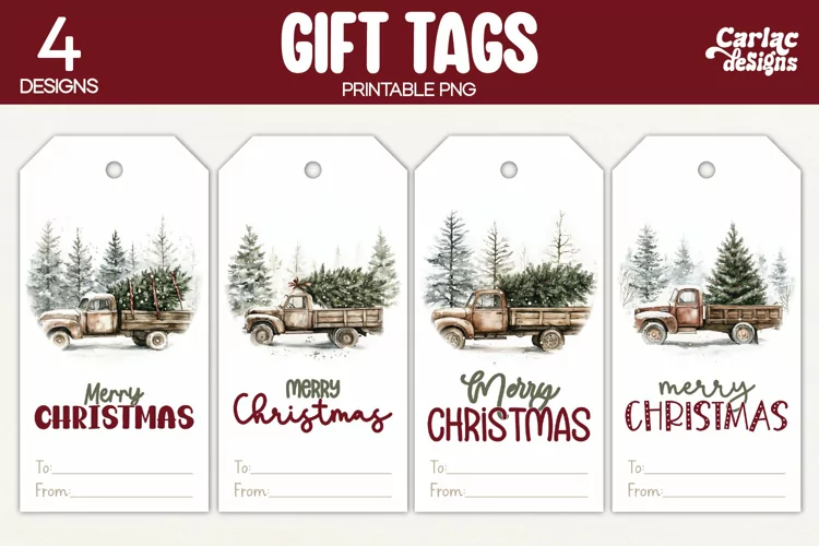Christmas Gift Tags, Merry Christmas Printable Tags