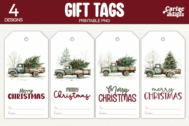Christmas Gift Tags, Merry Christmas Printable Tags