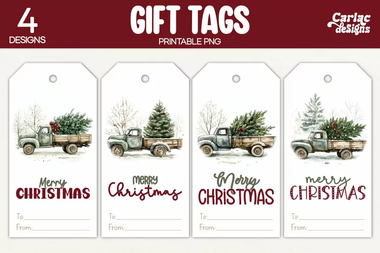 Christmas Gift Tags, Merry Christmas Printable Tags