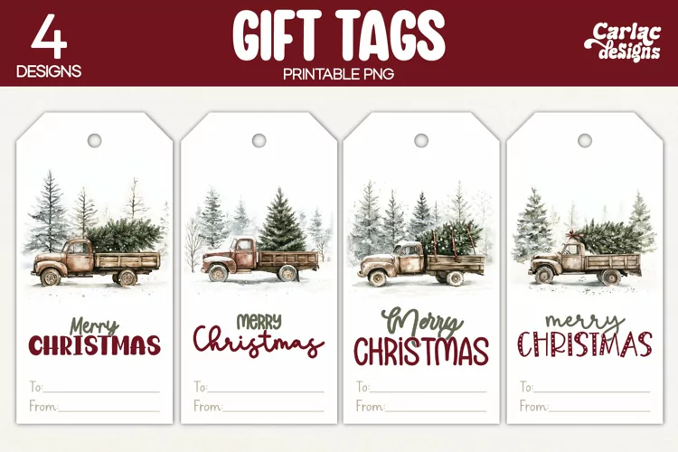 Christmas Gift Tags, Merry Christmas Printable Tags