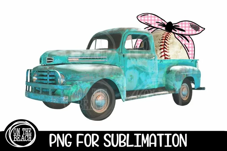 Vintage Truck - Baseball - Bandana - PNG for Sublimation