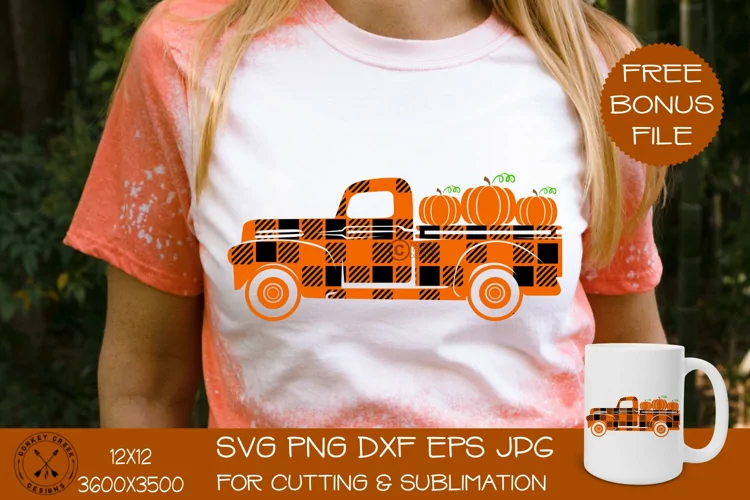Vintage Truck SVG|Plaid Halloween Truck
