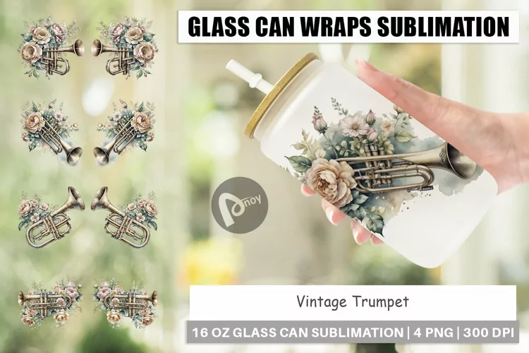 Glass Can Vintage Trumpet