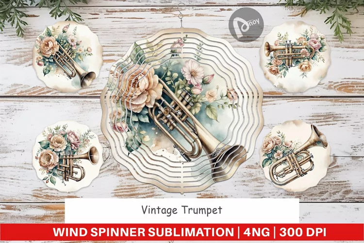 Wind Spinner Vintage Trumpet