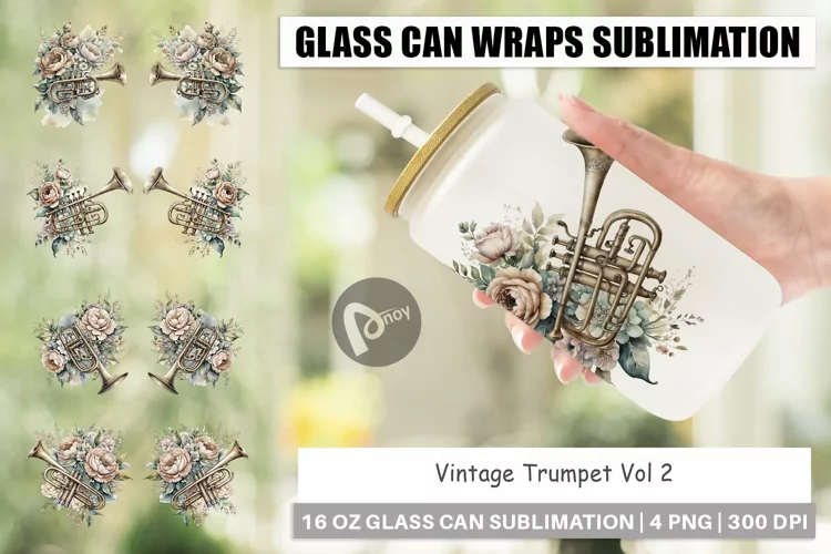 Glass Can Vintage Trumpet