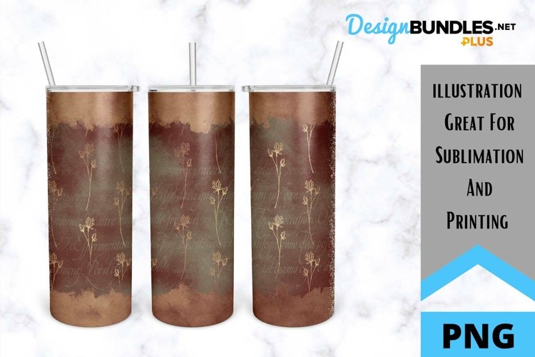 Vintage Floral Sublimation Tumbler - Vintage Skinny Tumbler