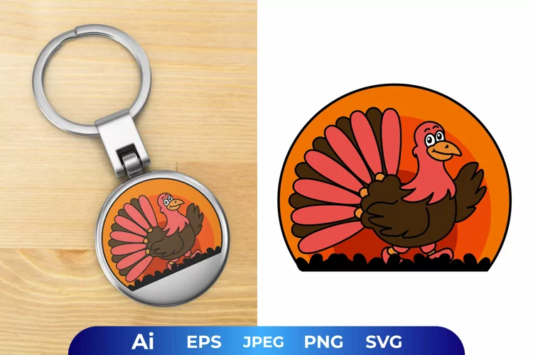 Happy Turkey Keychain