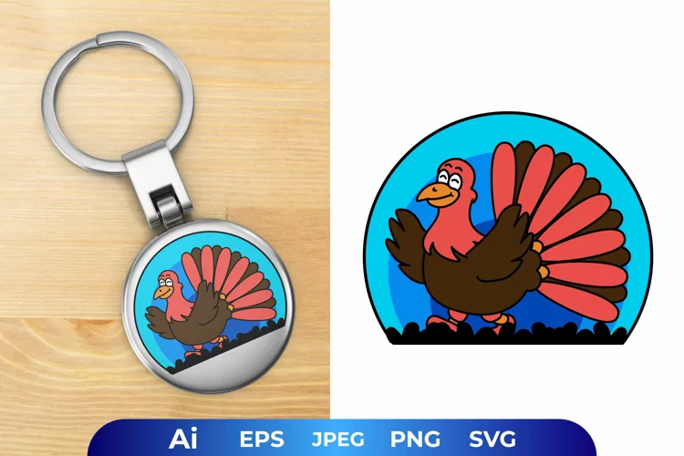 Happy Turkey Keychain