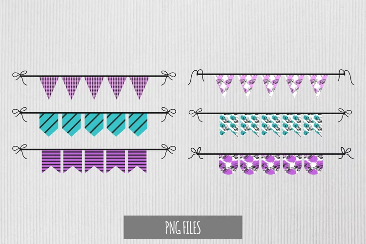 Vintage Turtle Pattern with Vintage Seamless Bunting Banner