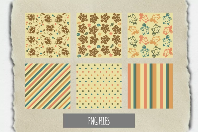 Vintage Turtle Pattern with Vintage Color Paper Pack