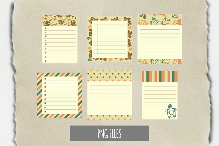 Vintage Turtle Pattern with Vintage Color Journaling Page