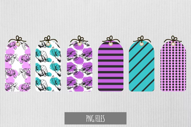 Vintage Turtle Pattern with Vintage Seamless Shaped Tag