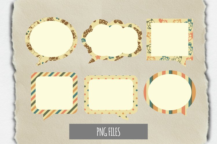 Vintage Turtle Pattern with Vintage Color Speech Bubbles example image 1