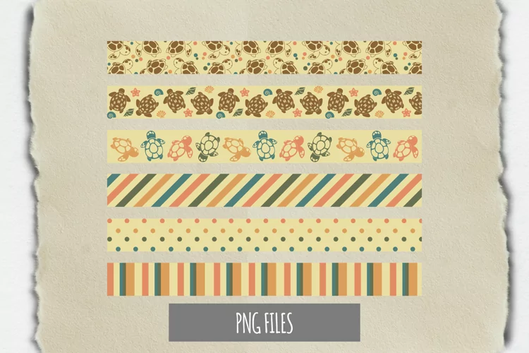 Vintage Turtle Pattern with Vintage Color Stipe