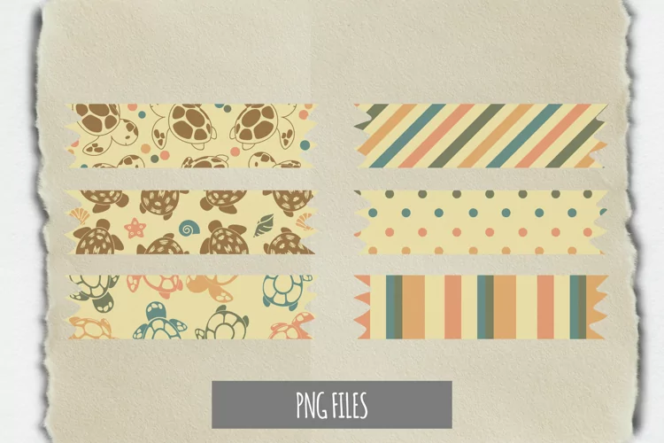 Vintage Turtle Pattern with Vintage Color Tape