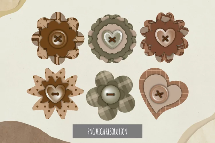 Vintage TV Pattern Buttons