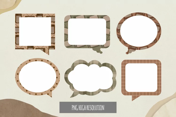 Vintage TV Scrapbook Speech Bubbles