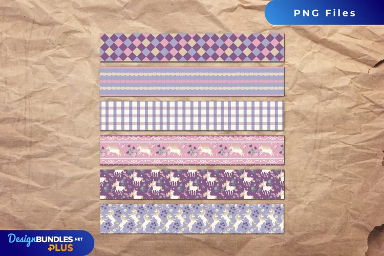 Vintage Unicorn and Floral Seamless Pattern Stripe