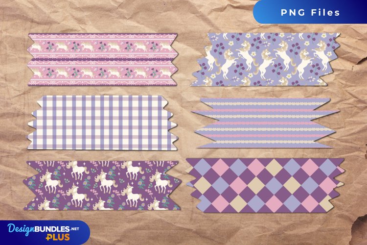 Vintage Unicorn and Floral Seamless Pattern Tape example image 1