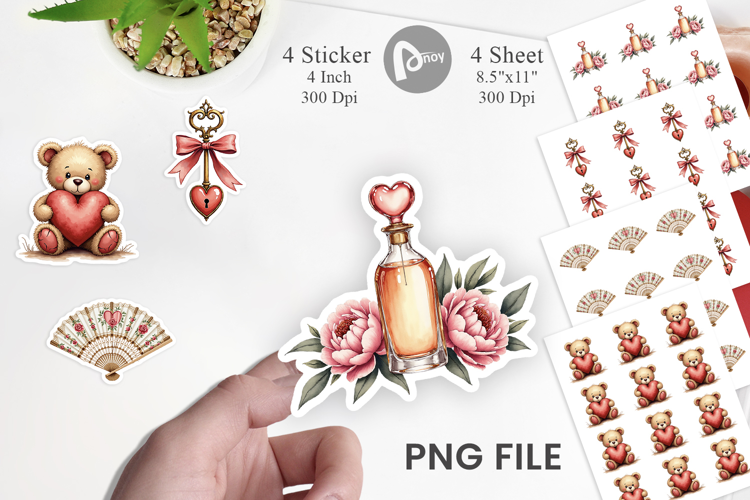 Vintage Valentine Ephemera Sticker