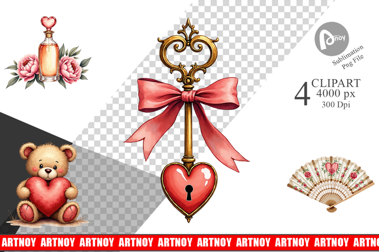 Vintage Valentine Ephemera Clipart