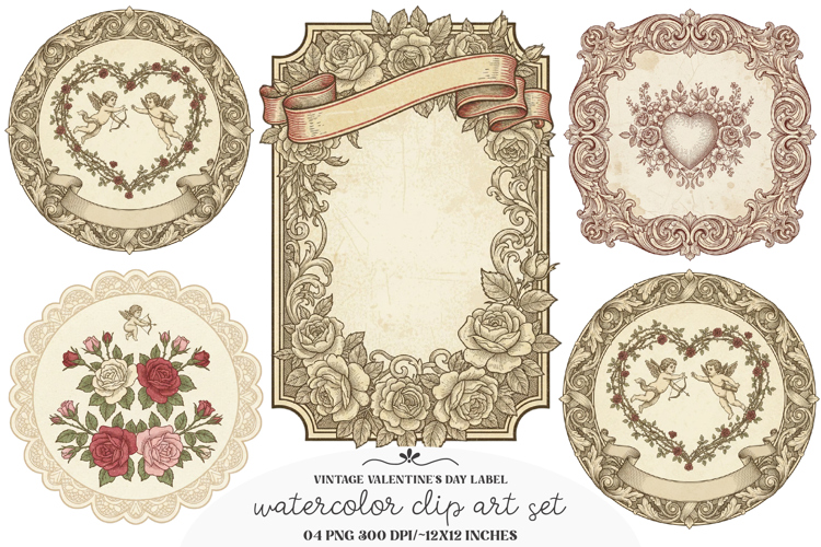 Vintage Valentine's Day Label Printable