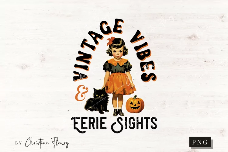 Vintage Vibes & Eerie Sights PNG | Halloween Sublimation