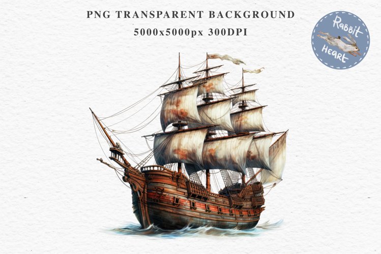 Vintage Victorian Wooden Ship Clipart Antique Nautical PNG Art Watercolor Transparent wedding invitation shirt designs sublimation printable bloom architecture Antique Victorian wooden ship clipart, vintage nautical, 19th-century ship art, oceanic decor