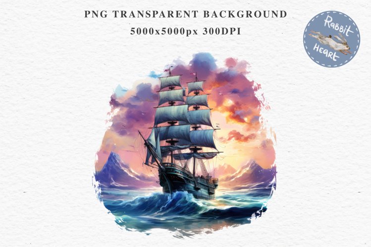 Vintage Victorian Wooden Ship Clipart Night Nautical PNG Art Watercolor Transparent wedding invitation shirt designs sublimation printable bloom architecture Antique Victorian wooden ship clipart, vintage nautical, 19th-century ship art, oceanic decor