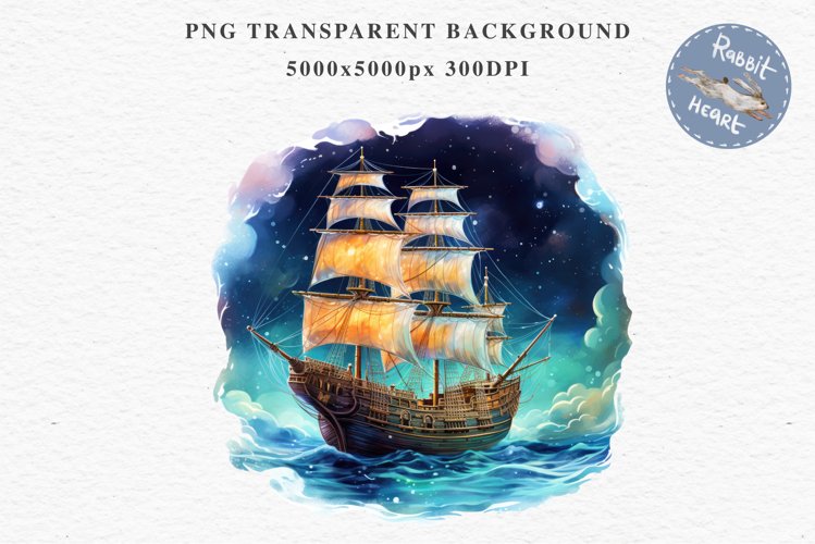 Vintage Victorian Wooden Ship Clipart Night Nautical PNG Art Watercolor Transparent wedding invitation shirt designs sublimation printable bloom architecture Antique Victorian wooden ship clipart, vintage nautical, 19th-century ship art, oceanic decor