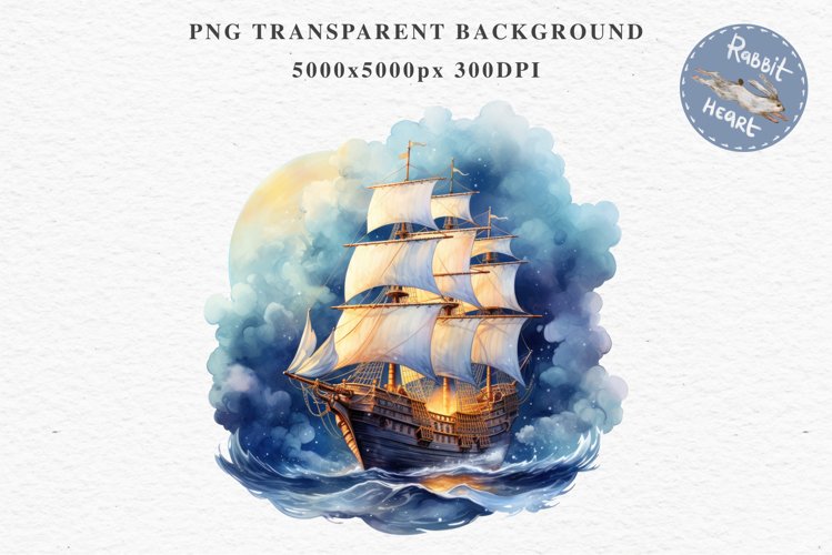 Vintage Victorian Wooden Ship Clipart Night Nautical PNG Art Watercolor Transparent wedding invitation shirt designs sublimation printable bloom architecture Antique Victorian wooden ship clipart, vintage nautical, 19th-century ship art, oceanic decor