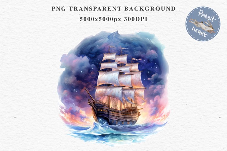 Vintage Victorian Wooden Ship Clipart Night Nautical PNG Art Watercolor Transparent wedding invitation shirt designs sublimation printable bloom architecture Antique Victorian wooden ship clipart, vintage nautical, 19th-century ship art, oceanic decor