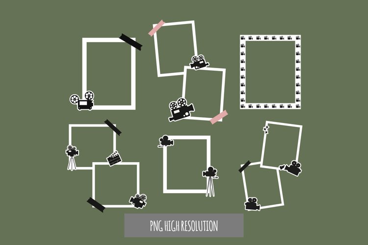 Scrapbooking Vintage Video Camera Frames Set