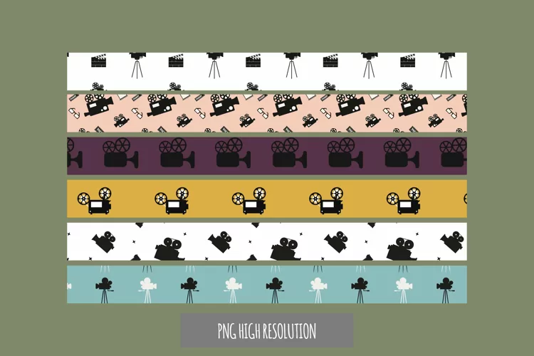 Vintage Video Camera Seamless Strips
