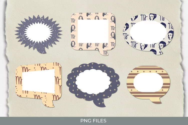 Vintage Virgo Sign Seamless Pattern Speech Bubbles