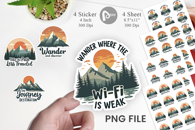 Vintage Wanderlust Quotes Sticker