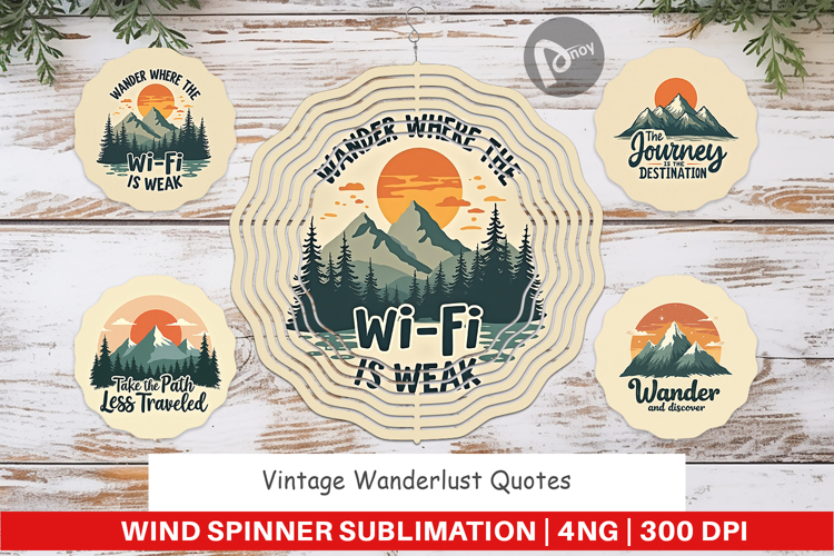 Wind Spinner Vintage Wanderlust Quotes