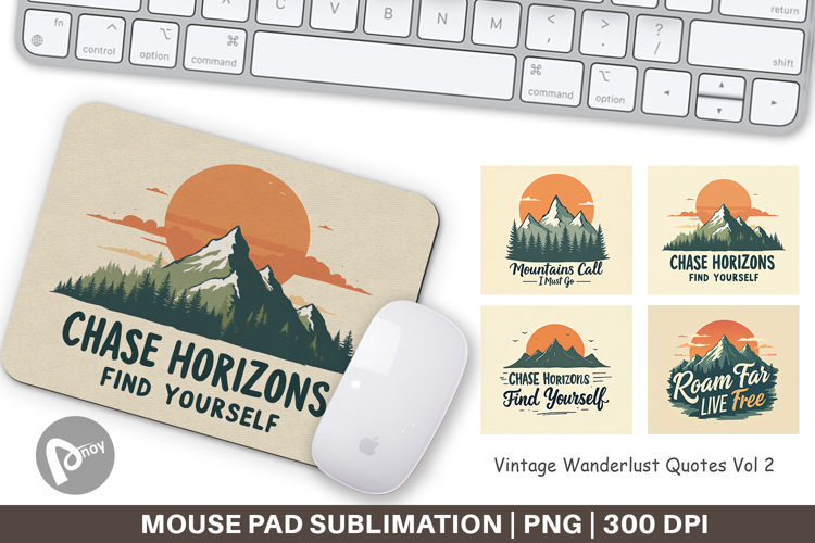 Mouse Pad Vintage Wanderlust Quotes